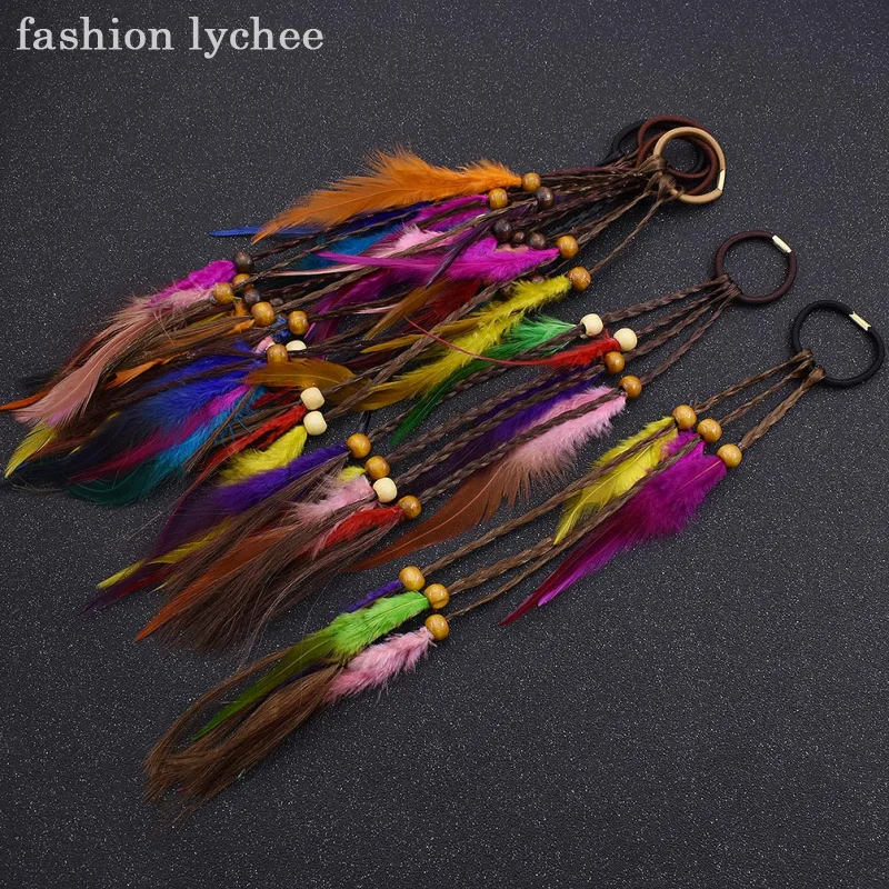 fashion lychee Bohemian Dreadlock Beads Colorful Feather Elastic Ring Long Pendant Women Hair Extensions Tools
fashion lychee Bohemian Dreadlock Beads Colorful Feather Elastic Ring Long Pendant Women Hair Extensions Tools