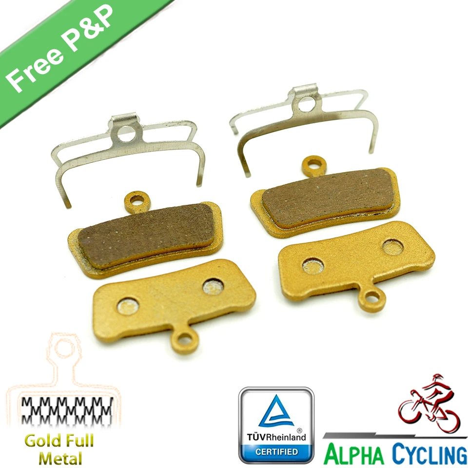 Bicycle Disc Brake Pads for SRAM Guide RSC, RS, R, Avid Trail, 4 Pistions Disc Brake, Gold Metal, 2 Pair/ORD
Bicycle Disc Brake Pads for SRAM Guide RSC, RS, R, Avid Trail, 4 Pistions Disc Brake, Gold Metal, 2 Pair/ORD
