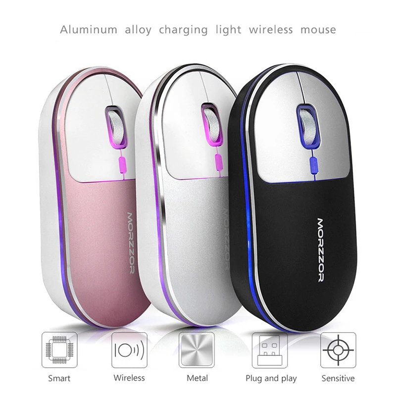Wireless Aluminum Alloy Silent Mouse 1600 DPI LED Light Rechargeable Gaming Mouse For Macbook Lenovo Asus Dell HP Computer Mice
Wireless Aluminum Alloy Silent Mouse 1600 DPI LED Light Rechargeable Gaming Mouse For Macbook Lenovo Asus Dell HP Computer Mice