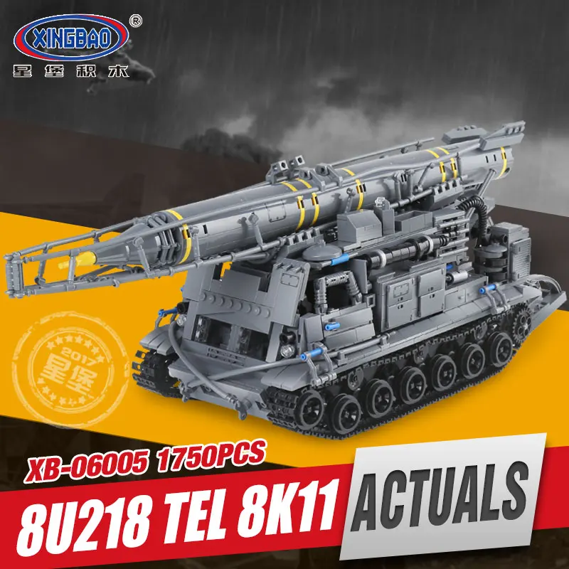 Xingbao 06005 Military Series The 8U218 TEL 8K11 Set Building Blocks Bricks Children Educational Boy`s Toys Model Legoing Gifts
Xingbao 06005 Military Series The 8U218 TEL 8K11 Set Building Blocks Bricks Children Educational Boy`s Toys Model Legoing Gifts