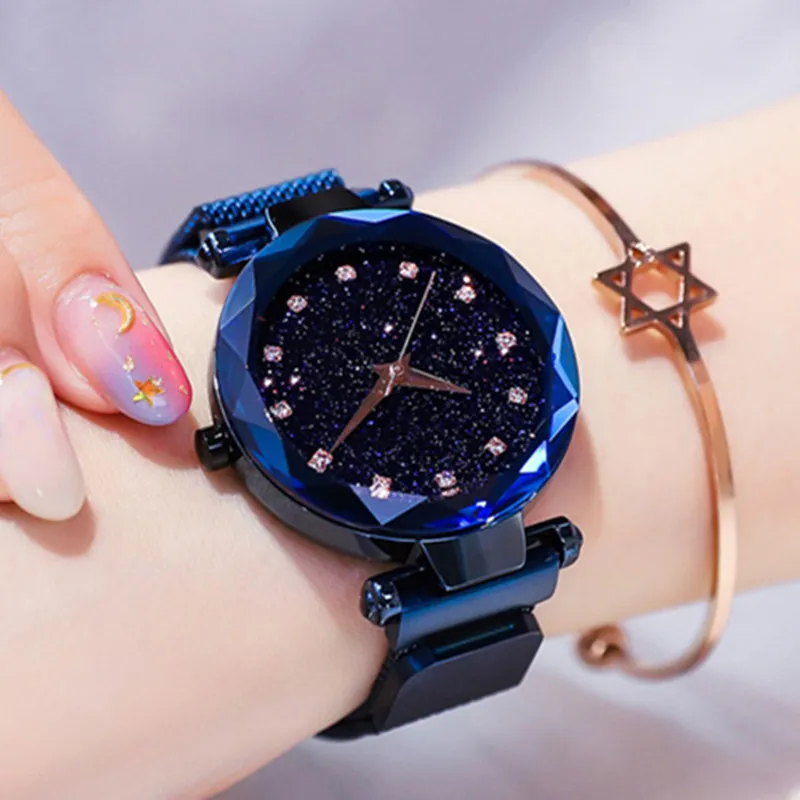 New ladies watch Magnetic Starry Sky Female Clock Stainless Steel Bracelet Wristwatch Fashion Casual Quartz Watches for Woman
New ladies watch Magnetic Starry Sky Female Clock Stainless Steel Bracelet Wristwatch Fashion Casual Quartz Watches for Woman