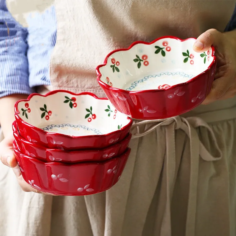 Ceramic Lace Bowl Japanese Porcelain Tableware Cute Fruit Salad Dessert Bowl Bakeware Plate Oven Microwave Tableware
Ceramic Lace Bowl Japanese Porcelain Tableware Cute Fruit Salad Dessert Bowl Bakeware Plate Oven Microwave Tableware