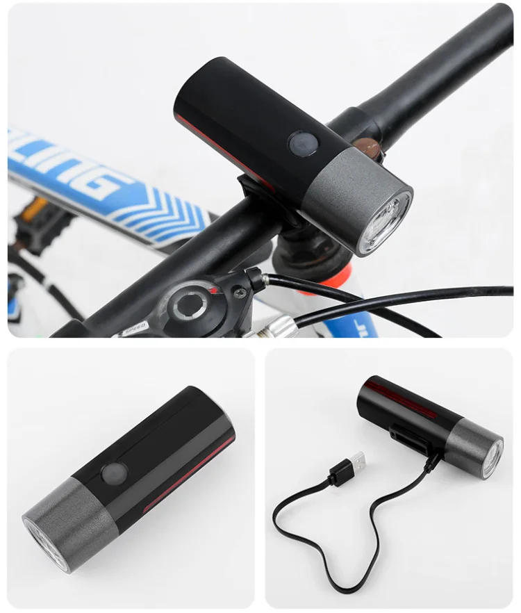 Top Waterproof Bicycle Light USB Charging IPX5 Flashlight For Bike  Headlight Cycling Front Lamp 6
