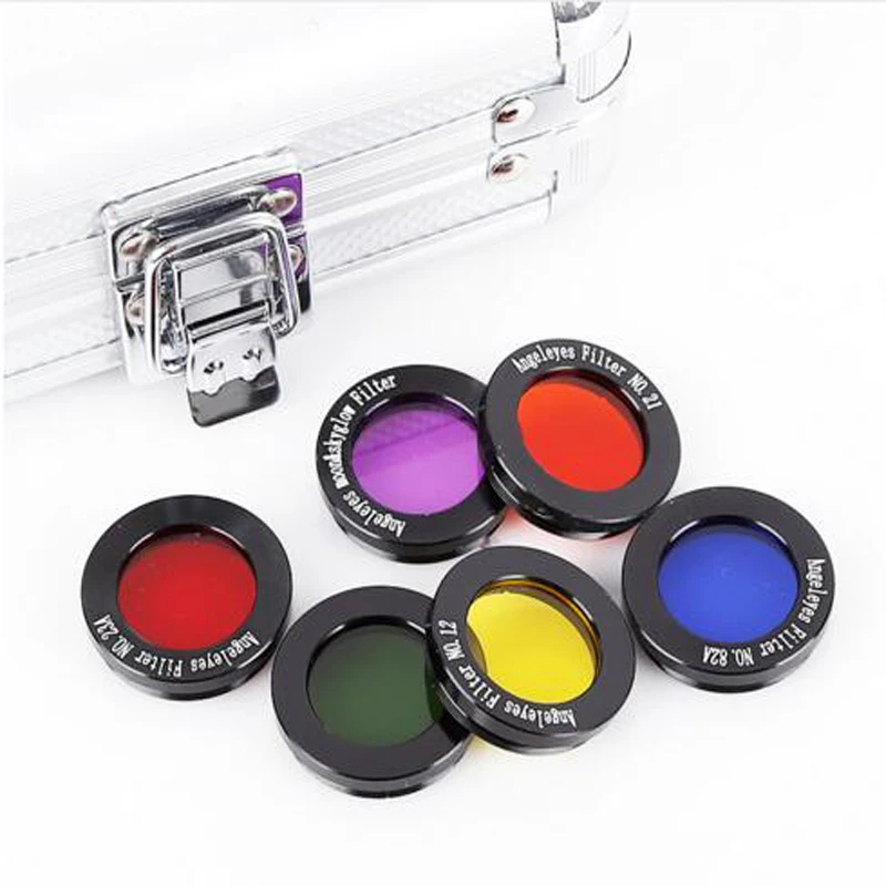Angeleyes 1.25 inch Filters Set (6 pieces) for Astronomical Telescopes Ocular Lens Planets Nebula Filter SkyGlow
Angeleyes 1.25 inch Filters Set (6 pieces) for Astronomical Telescopes Ocular Lens Planets Nebula Filter SkyGlow