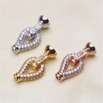Clasps For Jewelry Making Fastening Accessories 925 silver plating Cubic Zirconia Clasps For DIY Pearls Necklace Bracelet Clasp
Clasps For Jewelry Making Fastening Accessories 925 silver plating Cubic Zirconia Clasps For DIY Pearls Necklace Bracelet Clasp