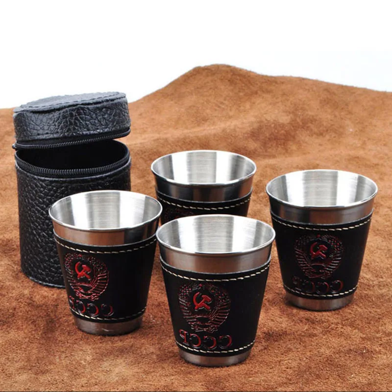 Leather Stainless Steel Wine & Beer Mugs Leather Stainless Steel Wine & Beer Mugs