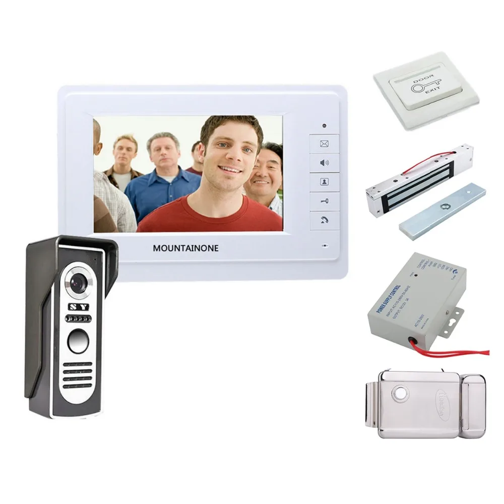 Home Security 7 Inch Video Door Phone Doorbell Intercom Kit 1-camera 1-monitor Night Vision+Electronic locks Set
Home Security 7 Inch Video Door Phone Doorbell Intercom Kit 1-camera 1-monitor Night Vision+Electronic locks Set
