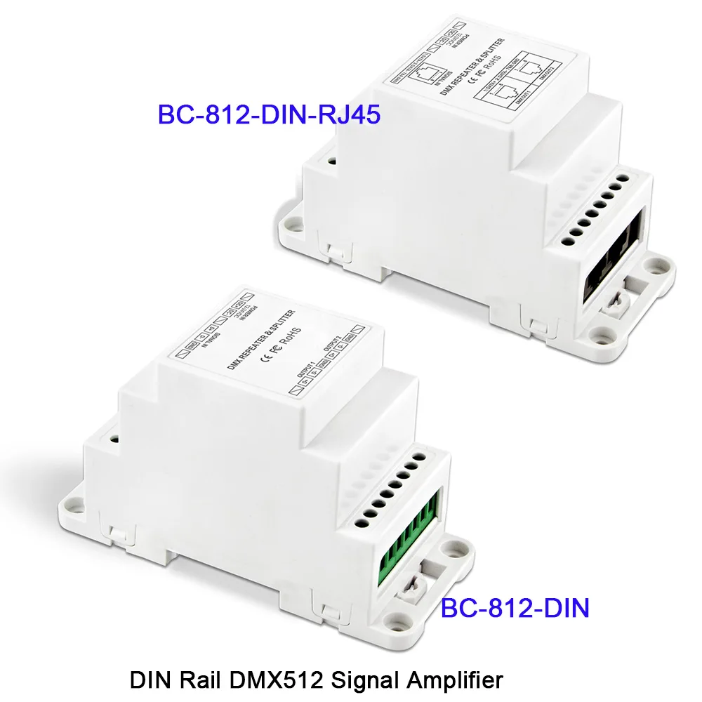 BC-812-DIN/BC-812-DIN-RJ45 DC12-24V DIN Rail DMX512 Signal Amplifier One input channel,two output channels led controller
BC-812-DIN/BC-812-DIN-RJ45 DC12-24V DIN Rail DMX512 Signal Amplifier One input channel,two output channels led controller