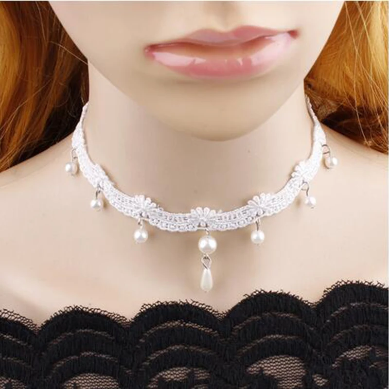 Fashionable Sweet Simple White Small Wave Lace Necklace Pearl Clavicle Chain Women's Choker Necklace Jewelry Accessories
Fashionable Sweet Simple White Small Wave Lace Necklace Pearl Clavicle Chain Women's Choker Necklace Jewelry Accessories