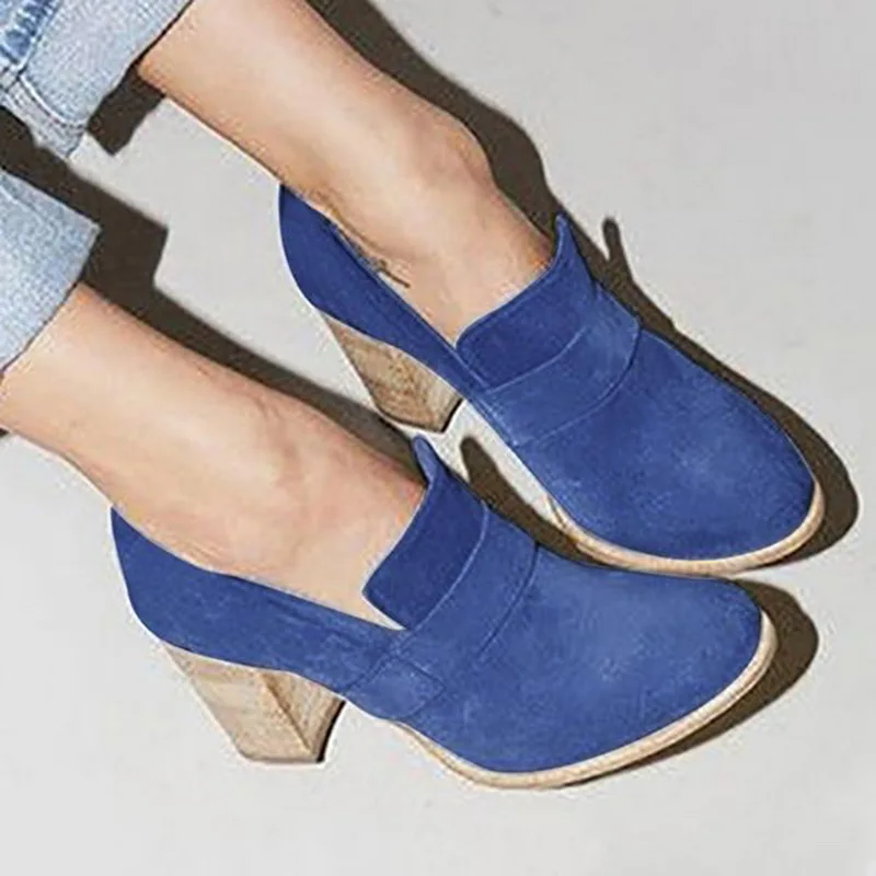 Oeak Women's chunky High Heel Solid Color Platform Round-toe Vintage Slip-on Ankle Boots Shoes For Buckle Shoes Ladies
Oeak Women's chunky High Heel Solid Color Platform Round-toe Vintage Slip-on Ankle Boots Shoes For Buckle Shoes Ladies