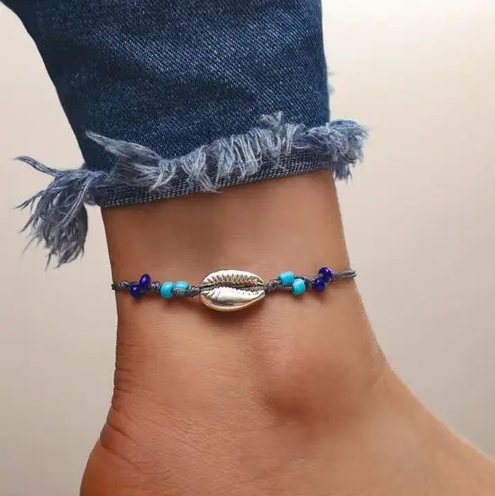 1pc Summer Beach Tassel Seashell Pendant Foot Anklet Bracelet Bohemian Metal Gold Shell Scallop Hand Knit Rope Chain Female 8427
1pc Summer Beach Tassel Seashell Pendant Foot Anklet Bracelet Bohemian Metal Gold Shell Scallop Hand Knit Rope Chain Female 8427