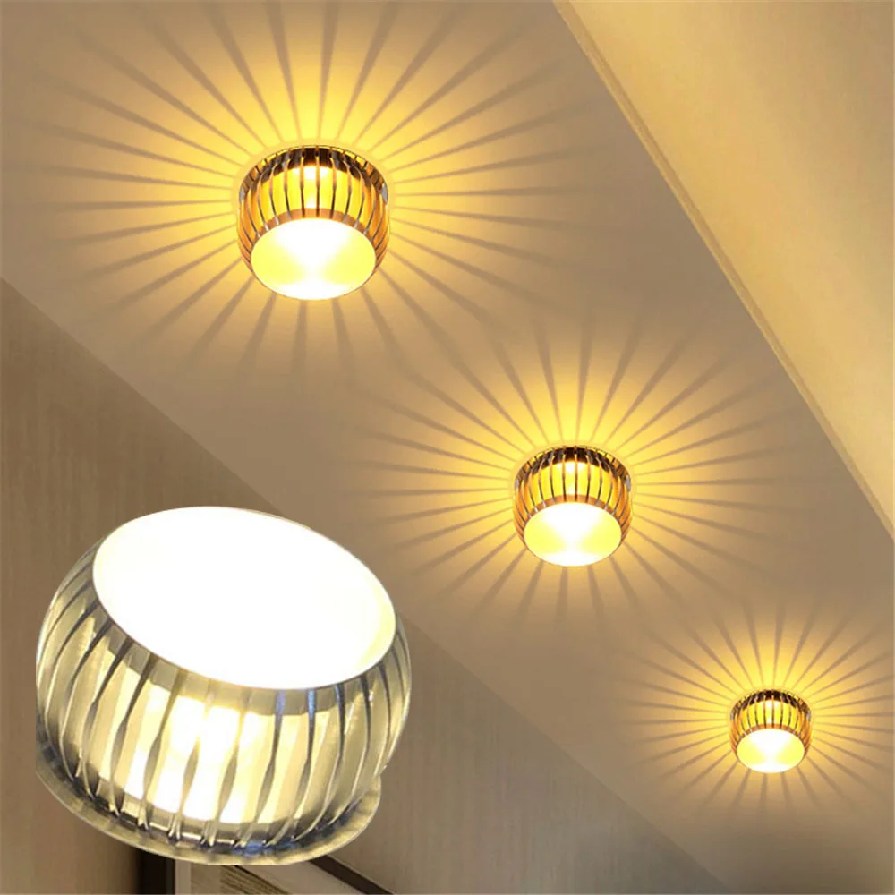 

Aluminum LED Entrance Decoration light corridor aisle light Downlight Recessed LED Ceiling lamp 3W AC85~265V