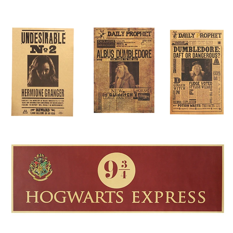 2Pc Magic Harri Potter Albus Dumbledore Kraft Poster Figure Hogwarts Express Platform Poster Vintage Kraft Paper Toys Gift
2Pc Magic Harri Potter Albus Dumbledore Kraft Poster Figure Hogwarts Express Platform Poster Vintage Kraft Paper Toys Gift