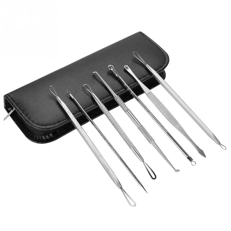 7Pcs Stainless Steel Blackhead Acne Removal Tool Kit Double-end Comedone Pimple Extractor
7Pcs Stainless Steel Blackhead Acne Removal Tool Kit Double-end Comedone Pimple Extractor