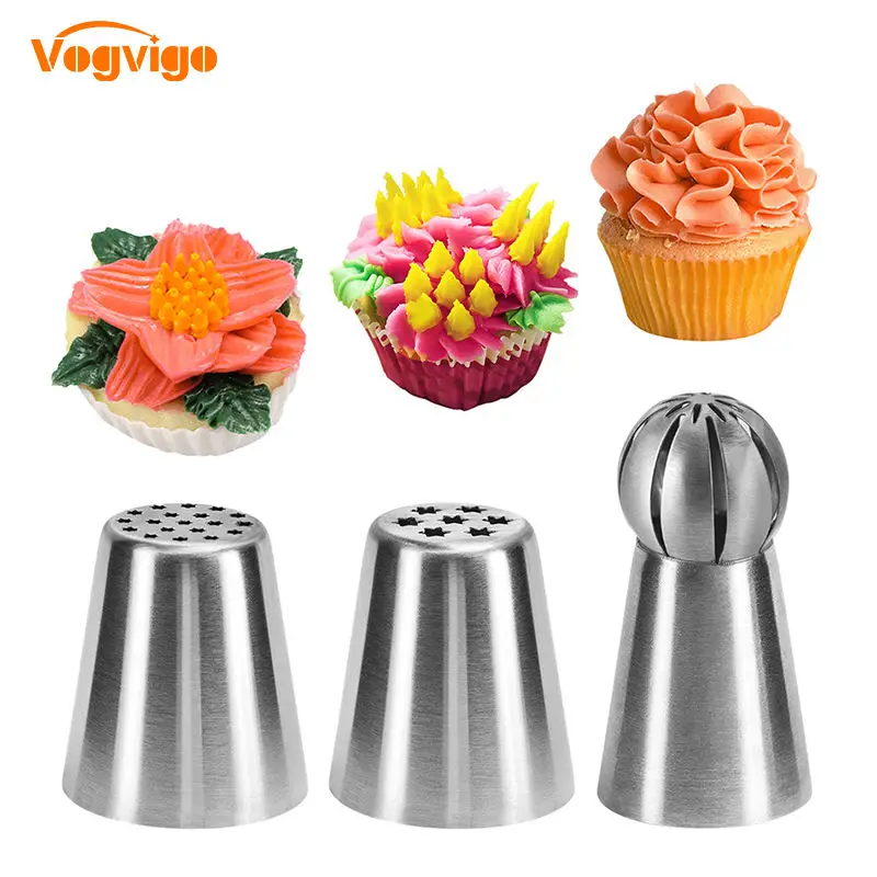 VOGVIGO Stainless Steel 3PCS 304 Russian Icing Piping Nozzles Tips Cake Decorating Tools Confectionery Pastry Cream Nozzles
VOGVIGO Stainless Steel 3PCS 304 Russian Icing Piping Nozzles Tips Cake Decorating Tools Confectionery Pastry Cream Nozzles