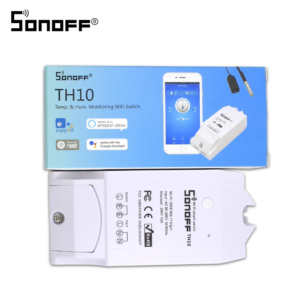 Itead Sonoff TH10 Wireless wifi Switch Modules Support Temperature Sensor Humidity Monitor For Smart Home Automation 10A 2200W
Itead Sonoff TH10 Wireless wifi Switch Modules Support Temperature Sensor Humidity Monitor For Smart Home Automation 10A 2200W