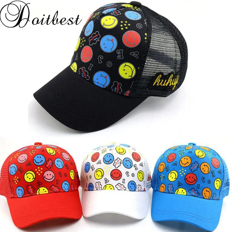 Doitbest Summer Children Hip Hop Baseball Cap 3 to 8 years old Cartoon smile pattern kids Sun Hat mesh Boys Girls snapback Caps
Doitbest Summer Children Hip Hop Baseball Cap 3 to 8 years old Cartoon smile pattern kids Sun Hat mesh Boys Girls snapback Caps