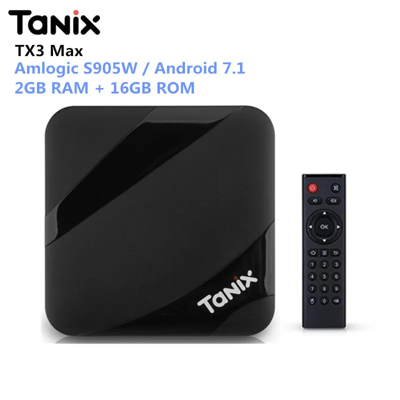 

Hot Tanix TX3 Max TV Box Android 7.1 Quad Core 4K Amlogic S905W 2GB RAM 16GB ROM Bluetooth Set-top Box HDMI Smart Media Player