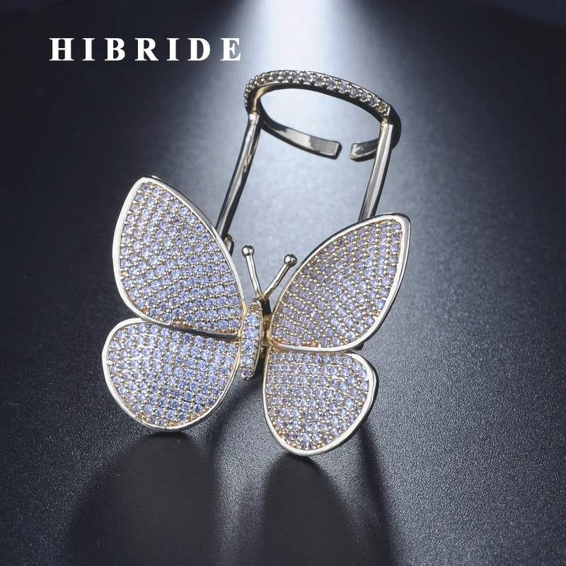 Кольцо с блестящей бабочкой HIBRIDE, регулируемое Золотое кольцо для женщин, роскошные украшения, R-249
Кольцо с блестящей бабочкой HIBRIDE, регулируемое Золотое кольцо для женщин, роскошные украшения, R-249