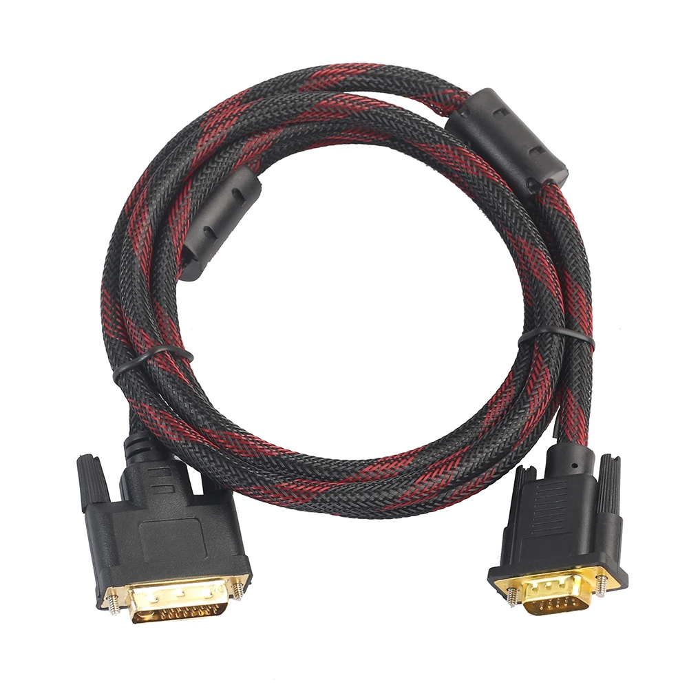 1 5 м DVI папа-VGA папа DVI-I кабель 24 + VGA поворотный Соединительный для DVI-I-VGA видео HDTV DVD