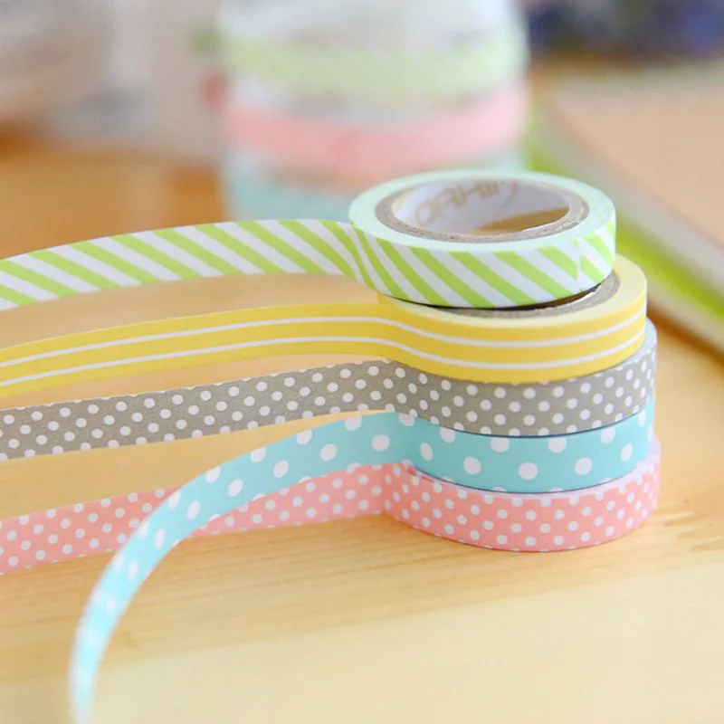 5 Rolls Candy Color Cute Stripe Dot Washi Tape Sticker Set Scrapbooking Home Decoration Party Decoration Lot Free Shipping 1306
5 Rolls Candy Color Cute Stripe Dot Washi Tape Sticker Set Scrapbooking Home Decoration Party Decoration Lot Free Shipping 1306