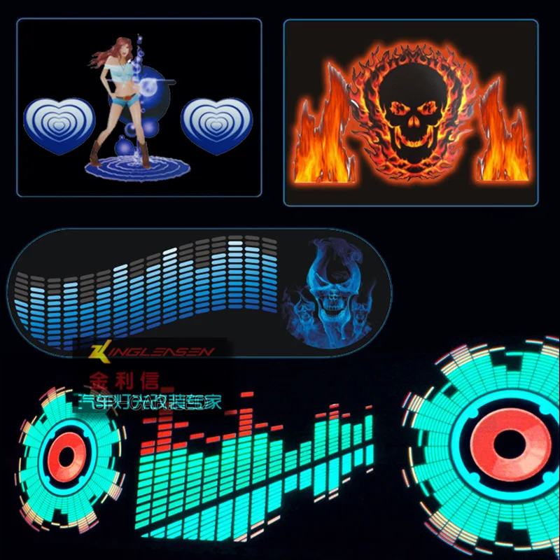 Car styling 90*25 40*30 50*30 Automobile LED EL Sheet Car Music Sticker Equalizer Glow Flash Panel Light Flashing
Car styling 90*25 40*30 50*30 Automobile LED EL Sheet Car Music Sticker Equalizer Glow Flash Panel Light Flashing