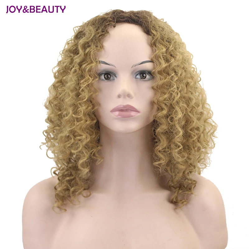 Фото JOY&ampBEAUTY Natural Brown 18 Inch Medium Small Short Curly Hair Wig High Temperature Fiber Synthetic Female | Шиньоны и парики