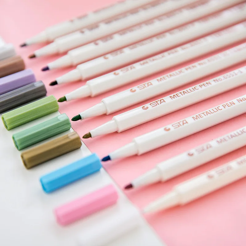 1Pcs STA 10 Colors New Creative Metal Color Paint Marker Pen Novelty Pen 1mm Gel Pen Office School Gift Stationery Pen E0297
1Pcs STA 10 Colors New Creative Metal Color Paint Marker Pen Novelty Pen 1mm Gel Pen Office School Gift Stationery Pen E0297