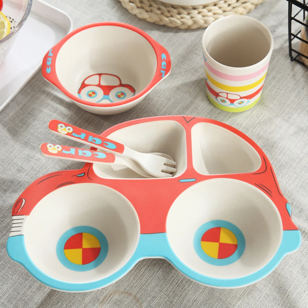 5pcs/sets Baby Dish Tableware Set Natural Bamboo Fiber Bowl With Cup Spoon Plate Fork Feeding Dishes for Kids Utensils
5pcs/sets Baby Dish Tableware Set Natural Bamboo Fiber Bowl With Cup Spoon Plate Fork Feeding Dishes for Kids Utensils