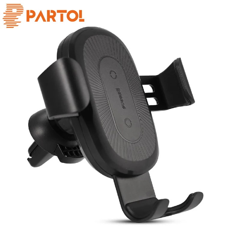 Partol Wireless Car Charger Mount Intelligent Lock Phone Holder Stand Air Vent for Phones Fast Charging Gravity Auto 10W | Автомобили и