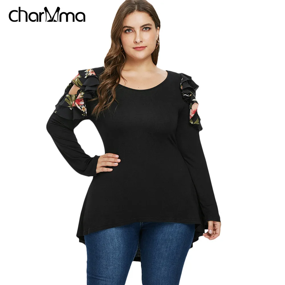 ROSE GAL T-Shirts Plus Size Ruffle Cold Shoulder gothic T-Shirt Women Autumn Fashion Long Sleeve streetwear Tshirts top female
ROSE GAL T-Shirts Plus Size Ruffle Cold Shoulder gothic T-Shirt Women Autumn Fashion Long Sleeve streetwear Tshirts top female