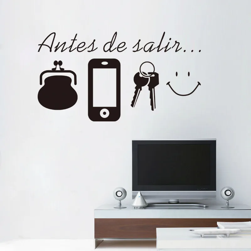 Spanish vinyl Quotes wall stickers home living room Door wall decoration sticker Decals for Daily Before Leaving reminder Mural
Spanish vinyl Quotes wall stickers home living room Door wall decoration sticker Decals for Daily Before Leaving reminder Mural