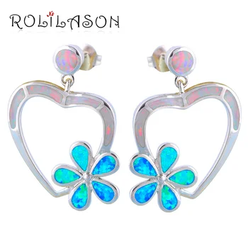 Fantastic Heart & Flower design Rare White &Blue Fire Opal silver color Fashion Jewelry Drop Earrings for women OE386
Fantastic Heart & Flower design Rare White &Blue Fire Opal silver color Fashion Jewelry Drop Earrings for women OE386