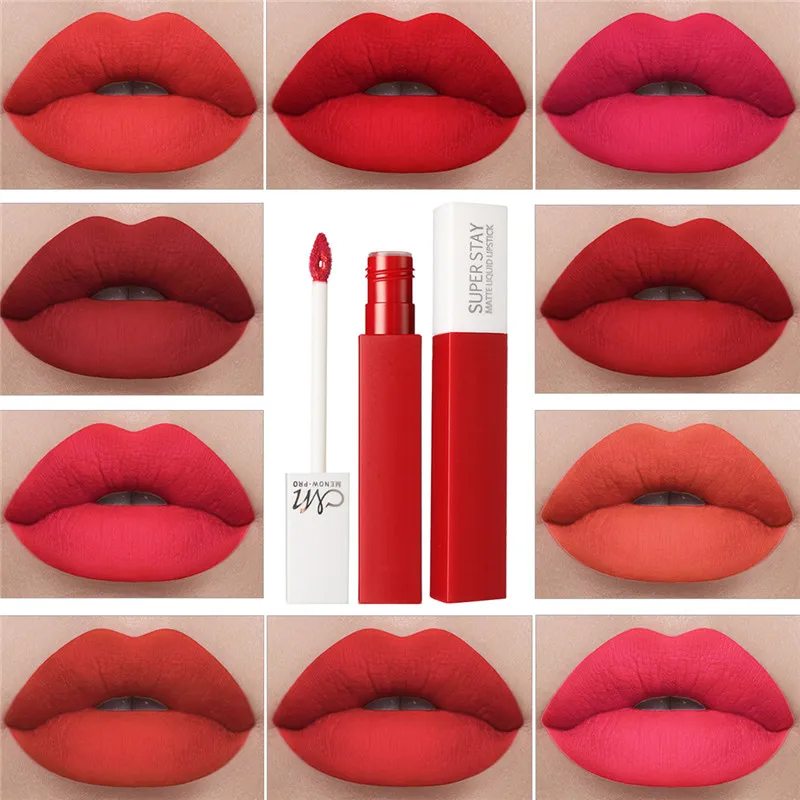 

12 Colors New Liquid Lip Gloss Beauty Long Lasting Waterproof Matt Lipstick Red Velvet Lips Tint Sexy Lipgloss Nude Lip Makeup