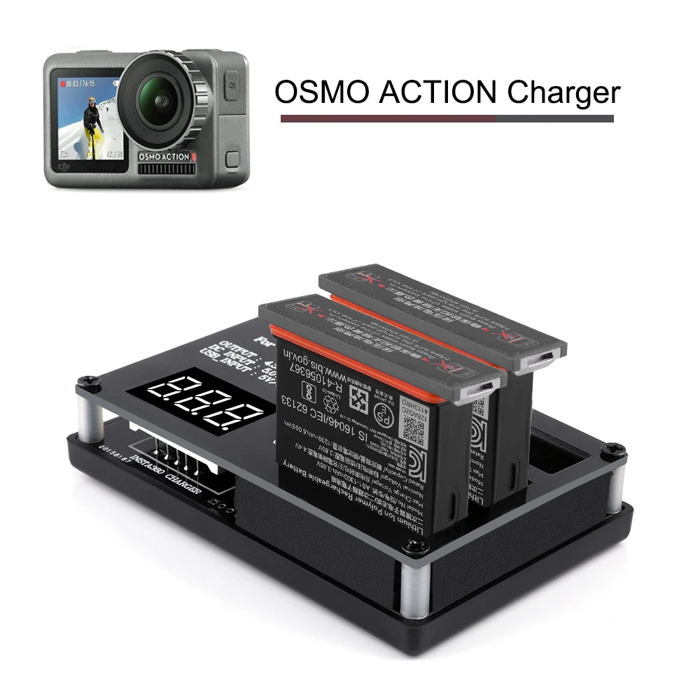 3 in 1 Sport Camera Chargers for DJI OSMO ACTION Charger Lithium 1300mAh Battery Osmo Action Charging Kit DC USB Input
3 in 1 Sport Camera Chargers for DJI OSMO ACTION Charger Lithium 1300mAh Battery Osmo Action Charging Kit DC USB Input