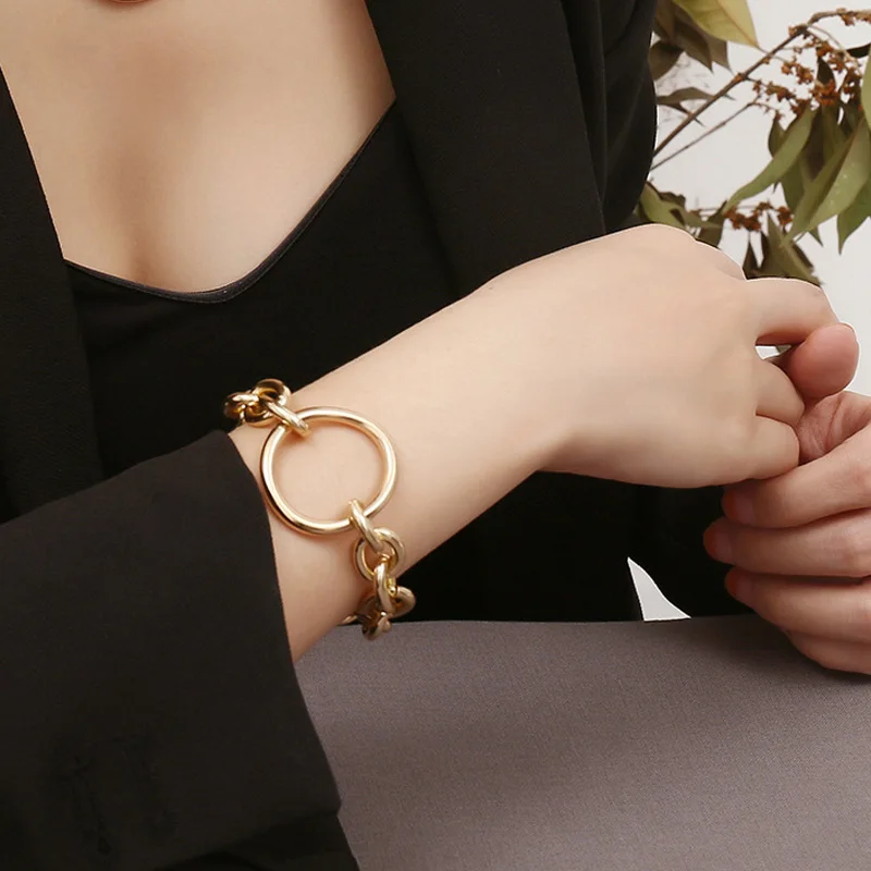 ZHIMO Punk Hip Hop Vintage Exaggerated Geometric Circle Gold Silver Color Bracelets for Women's Party
ZHIMO Punk Hip Hop Vintage Exaggerated Geometric Circle Gold Silver Color Bracelets for Women's Party