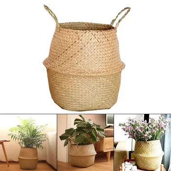 Seagrass Wickerwork Basket Rattan Hanging Flower Pot Dirty Laundry Hamper Storage Basket YU-Home
Seagrass Wickerwork Basket Rattan Hanging Flower Pot Dirty Laundry Hamper Storage Basket YU-Home