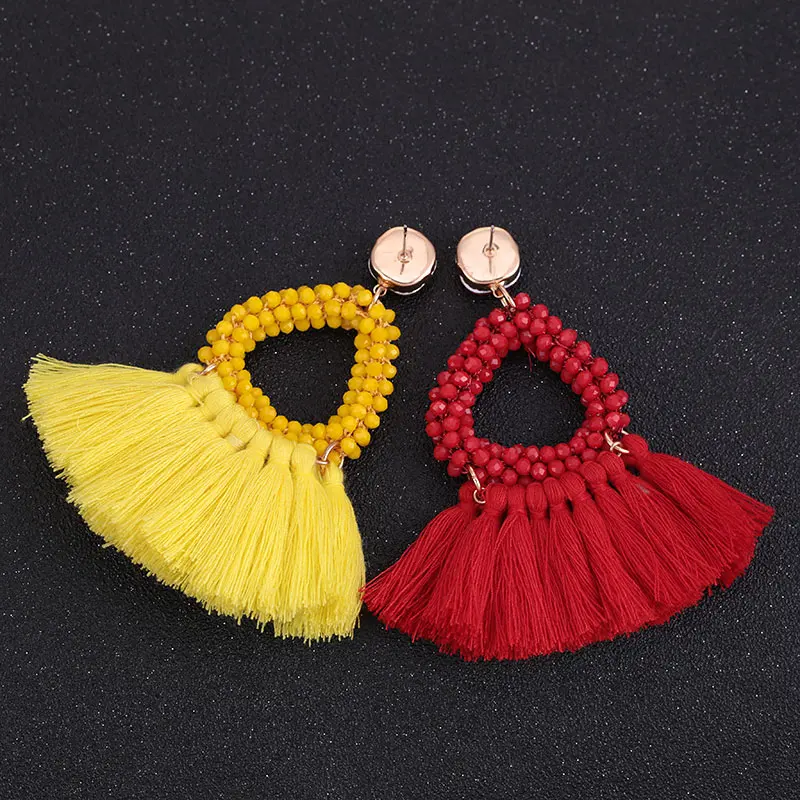 Oorbellen crystal beads pendientes boho drop earrings for women wedding earrings statement earrings tassel earrings (20)