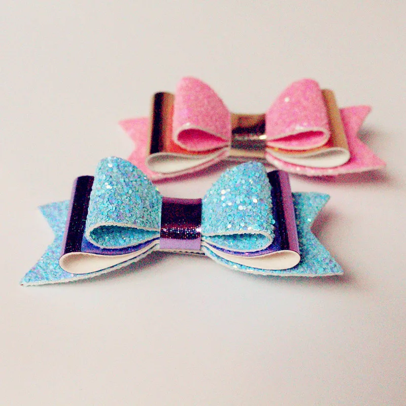 Three Layers Synthetic Leather Glitter Felt Shinning Cute Bows Hairpins 12pcs/lot Wholesale Hair Clips Felt Kids Top Quality
Three Layers Synthetic Leather Glitter Felt Shinning Cute Bows Hairpins 12pcs/lot Wholesale Hair Clips Felt Kids Top Quality