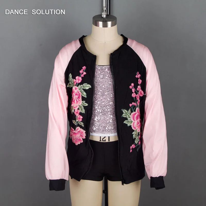 Jazz & Street Dance Performance Costumes Spandex Floral Stain Jacket Black Bike-shorts Unitard Functional Zipper Design 18556
Jazz & Street Dance Performance Costumes Spandex Floral Stain Jacket Black Bike-shorts Unitard Functional Zipper Design 18556