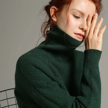 Turtleneck Women Sweaters Thick Knitted Pullovers Autumn Winter Warm Cashmere Wool Jumper 2019 Female Long Sleeve Loose Pullover
Turtleneck Women Sweaters Thick Knitted Pullovers Autumn Winter Warm Cashmere Wool Jumper 2019 Female Long Sleeve Loose Pullover