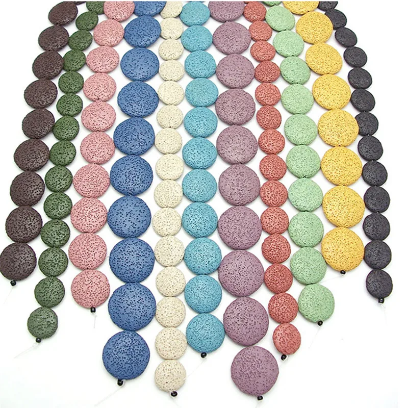 20mm 27mm 32mm Colorful Flat Round Lava Beads Black Blue Volcanic Rock Loose Bead Necklace Jewelry Bracelet Making DIY Earrings
20mm 27mm 32mm Colorful Flat Round Lava Beads Black Blue Volcanic Rock Loose Bead Necklace Jewelry Bracelet Making DIY Earrings