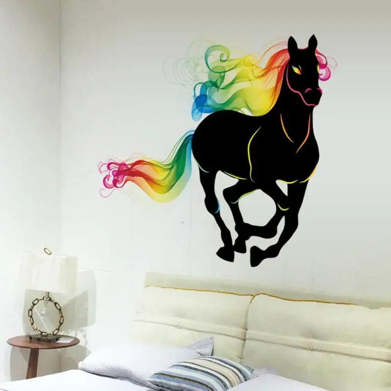 

Wallstickers Animals Horse Home Decor Wall Stickers Black PVC Decals For Dining Room Background Wallstick Crafts 80 x90cm #A10