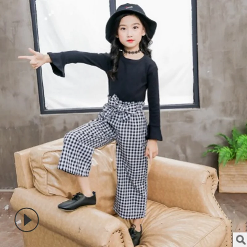Girls Fashion Clothing Set 2019 New Spring/Autumn Kids Cute Clothes Sets Children Leisure Balck Plaid Color Size110-160 ly203
Girls Fashion Clothing Set 2019 New Spring/Autumn Kids Cute Clothes Sets Children Leisure Balck Plaid Color Size110-160 ly203