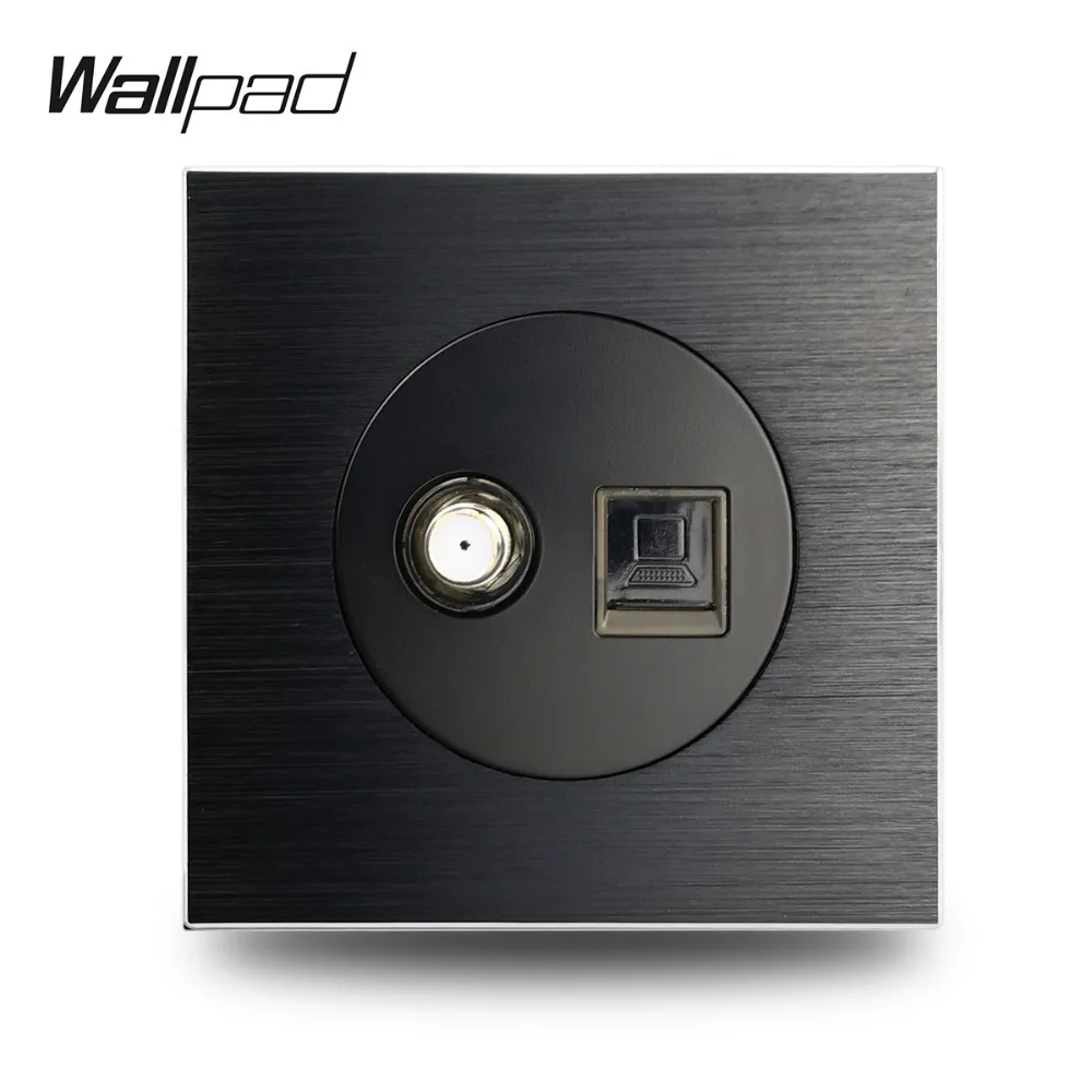 Wallpad L6 Black Satin Metal Satellite RJ45 Data Computer Internet Wiring Outlet Brushed Aluminum, 86 * 86 mm
Wallpad L6 Black Satin Metal Satellite RJ45 Data Computer Internet Wiring Outlet Brushed Aluminum, 86 * 86 mm
