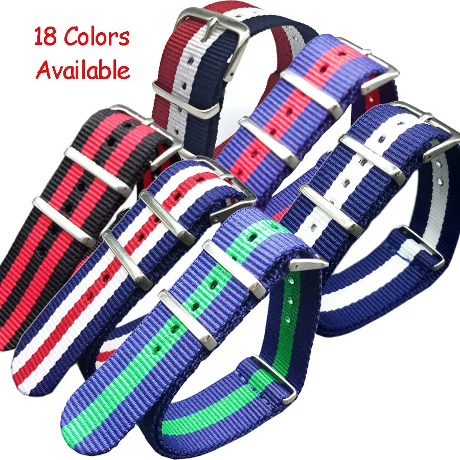 Hight Quality Military Sport Nylon Watch Strap for James Bond 007 18mm 20mm 22mm NATO Fabric Nylon Watch Band Weave Watchband
Hight Quality Military Sport Nylon Watch Strap for James Bond 007 18mm 20mm 22mm NATO Fabric Nylon Watch Band Weave Watchband