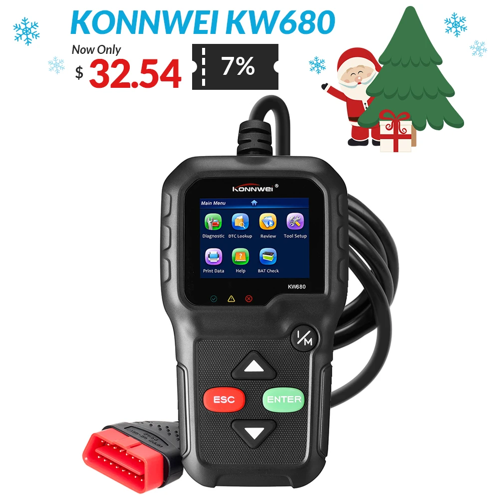 KONNWEI KW680 Car Diagnostic Tool Full OBD2 Function Multi-language OBD 2 Auto code Reader Automotive Scanner PK AD410 ML519
KONNWEI KW680 Car Diagnostic Tool Full OBD2 Function Multi-language OBD 2 Auto code Reader Automotive Scanner PK AD410 ML519