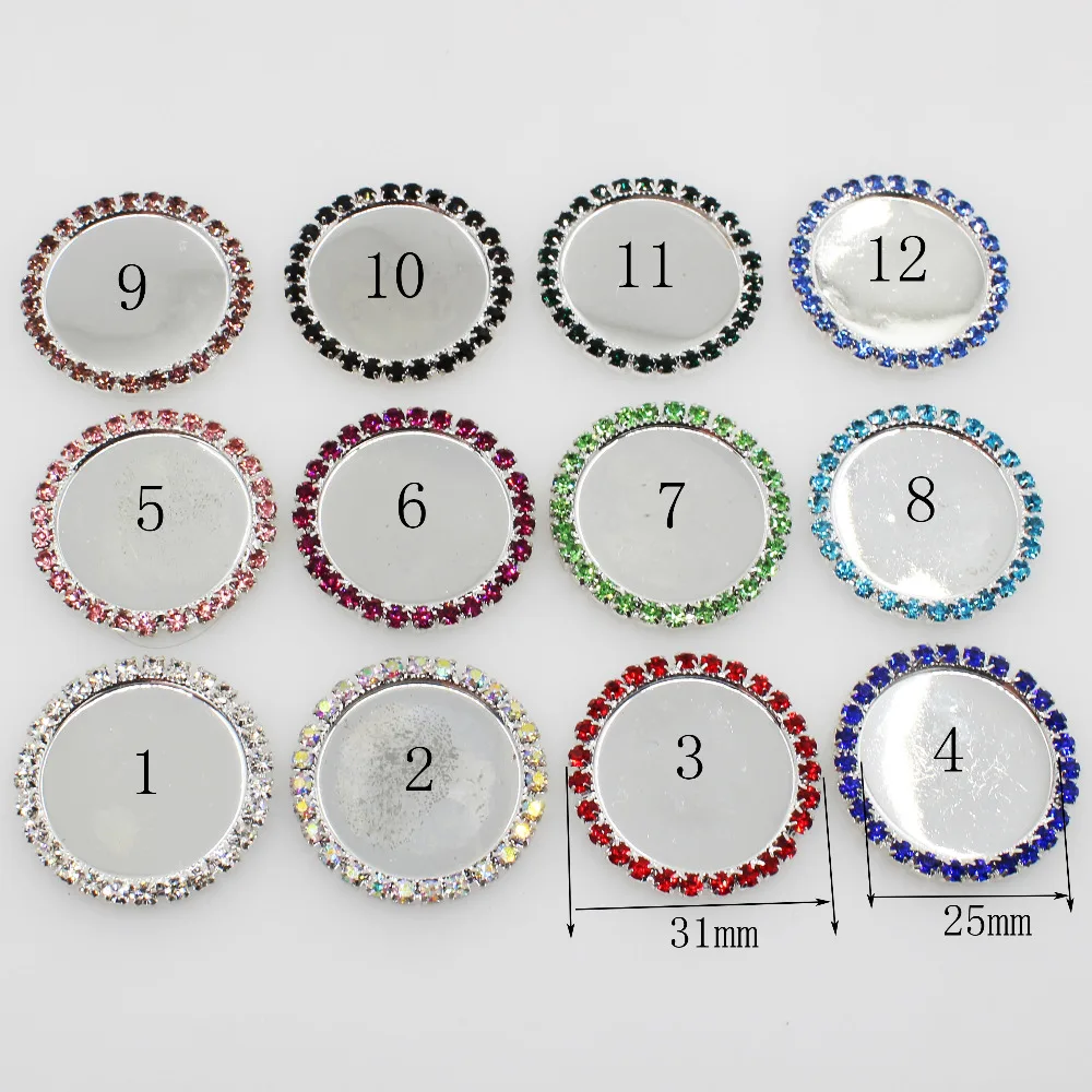 Fashion 10Pc 31MM colorful round rhinestone buttons tray cap setting DIY negative film Supplies scrapbook button craft
Fashion 10Pc 31MM colorful round rhinestone buttons tray cap setting DIY negative film Supplies scrapbook button craft