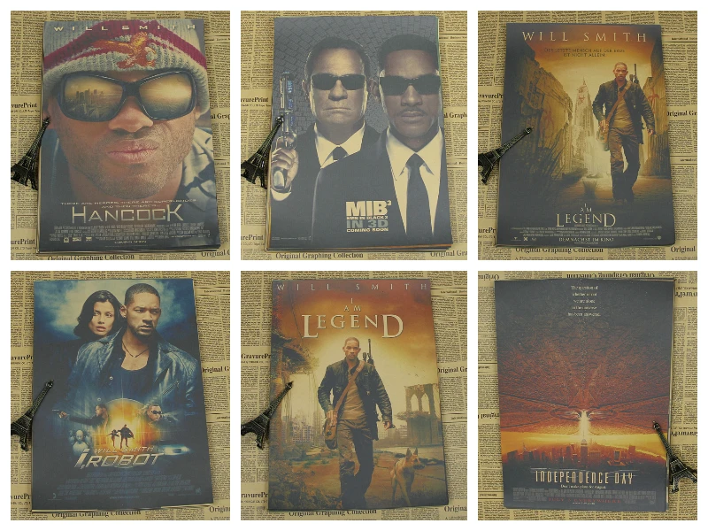 Will Smith film poster kraft paper decorative painting I Am Legend/Independence Day/Men in Black/wall sticker/Kraft Poster
Will Smith film poster kraft paper decorative painting I Am Legend/Independence Day/Men in Black/wall sticker/Kraft Poster