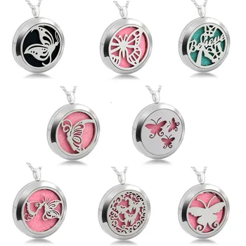 316L Stainless Steel Essential Oil Diffuser Necklace Pendant Butterfly Dance 30MM Magnetic Aromatherapy Necklace For Women
316L Stainless Steel Essential Oil Diffuser Necklace Pendant Butterfly Dance 30MM Magnetic Aromatherapy Necklace For Women